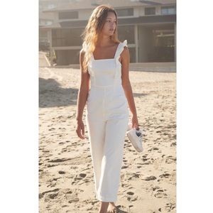 Urban Outfitters White Denim Jumpsuit